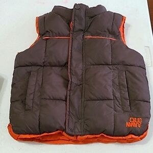Old Navy boy's brown & orange puffer vest size 4T